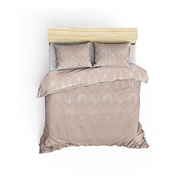 Set con copriletto e federe damascate beige 240x260 cm Beste - Mijolnir