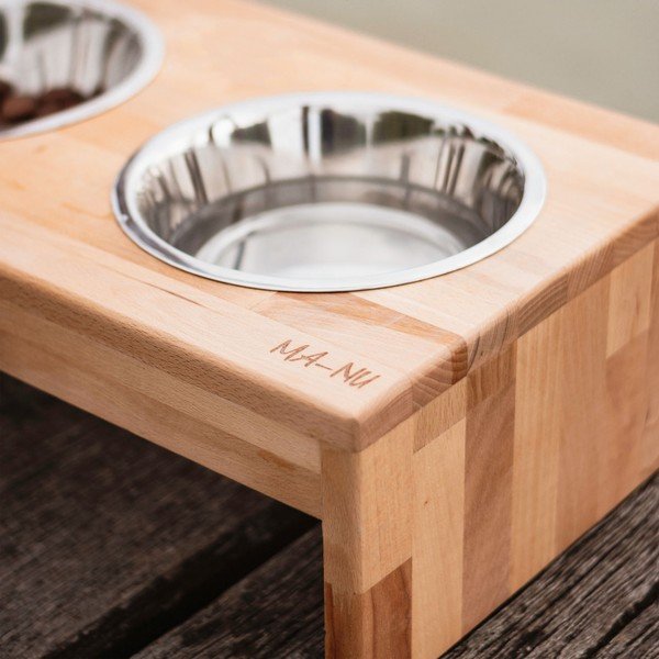 Set di ciotole per cani in legno con base Three M - MA-NU-image-1