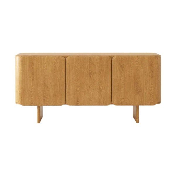 Credenza di colore naturale in rovere massiccio 160x76x45 cm Charlotte – Micadoni -image-2