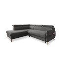Divano letto angolare in velluto grigio scuro (angolo sinistro) Sweet Harmony - Miuform