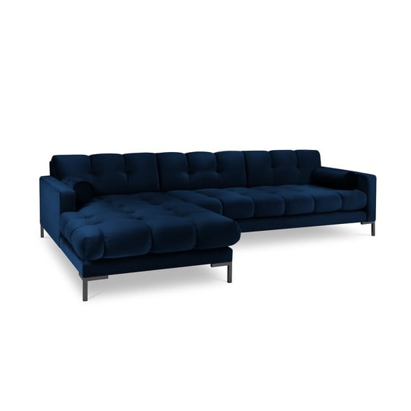 Divano angolare in velluto blu scuro, angolo sinistro Bali - Cosmopolitan Design-image-2