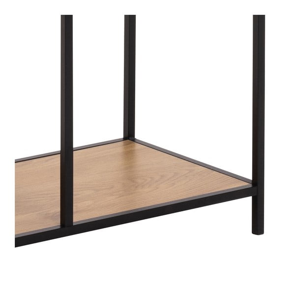 Libreria nera e colore naturale con effetto rovere 77x185x35 cm Seaford - Actona-image-4