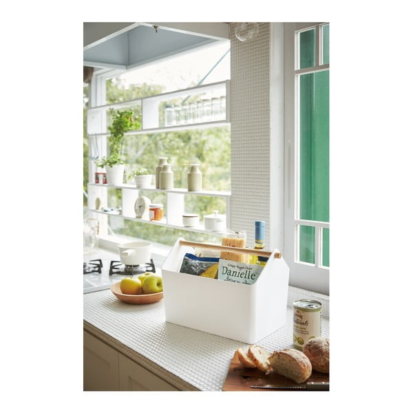 Scatola bianca/di colore naturale in plastica 21x37x24 cm Favori – YAMAZAKI-image-2