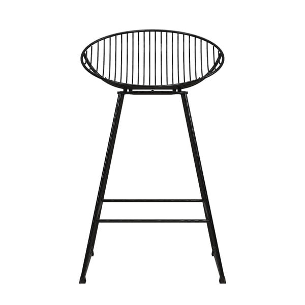 Sgabello da bar nero in metallo Ellis - CosmoLiving by Cosmopolitan-image-3