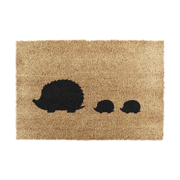 Zerbino in fibra di cocco 40x60 cm Hedgehog Family - Artsy Doormats