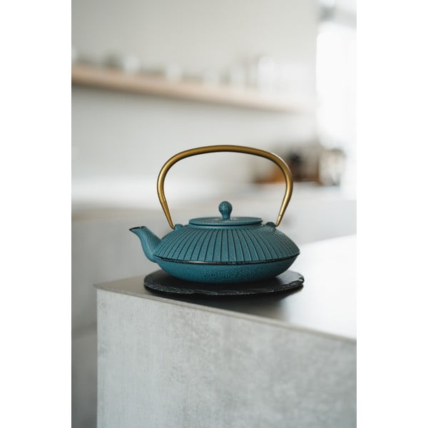 Teiera in ghisa blu 1,1 l Linhai - Bredemeijer-image-1