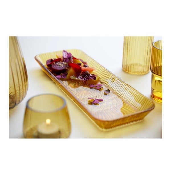 Piatto da portata in vetro arancione 14x38 cm Kusintha - Bitz-image-4