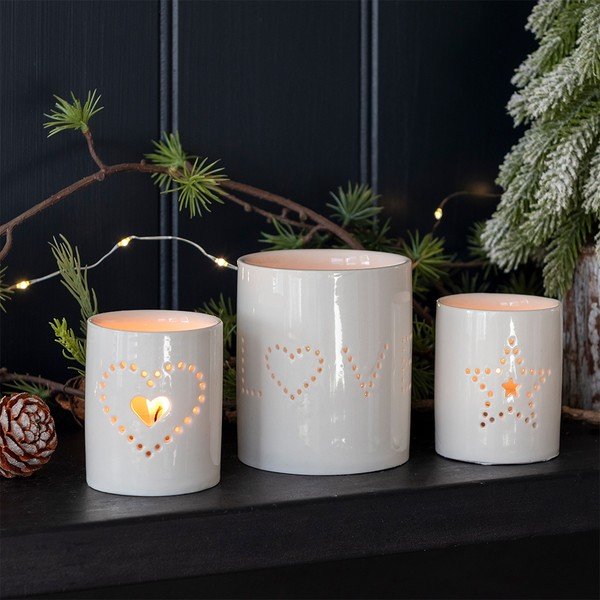 Portacandele in ceramica per tea light Heart - Rex London-image-1
