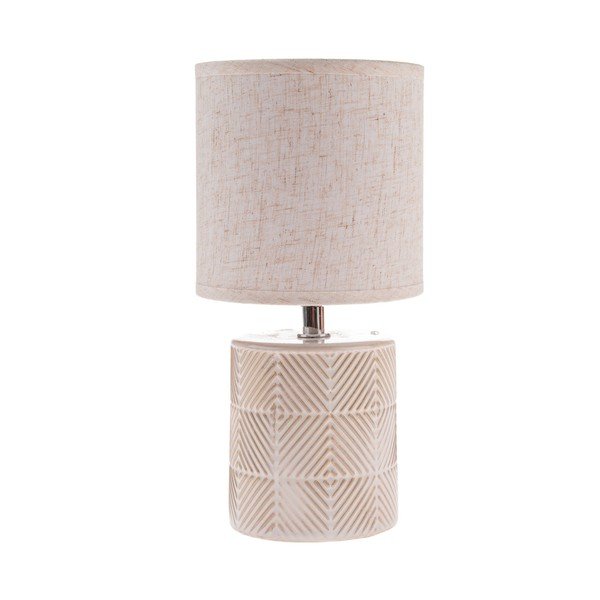 Lampada da tavolo beige in ceramica con paralume in tessuto (altezza totale 27 cm) Anita – Dakls