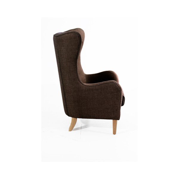 Poltrona marrone scuro Miriam Linen - Max Winzer-image-1