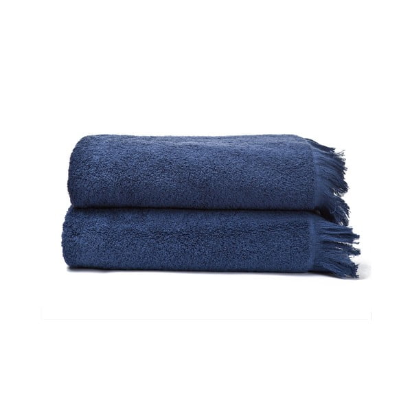 Set di 2 asciugamani da bagno blu navy in 100% cotone, 70 x 140 cm - Bonami Selection