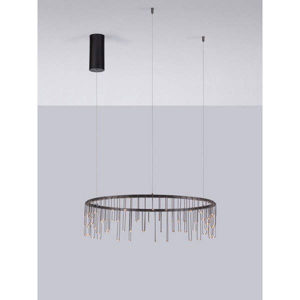 Lampadario LED color argento lucido in alluminio con intensità regolabile ø 65 cm Stellar – Nova Luce-image-4