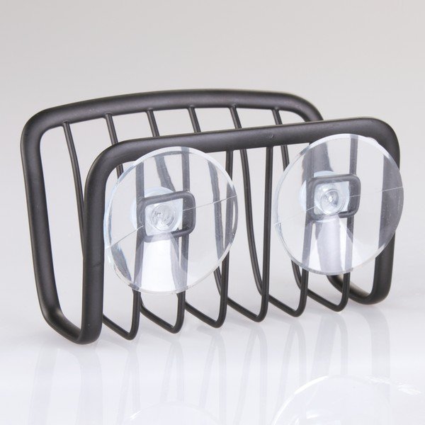 Supporto in metallo nero con ventose , 6,5 x 14 cm Axis - iDesign-image-1