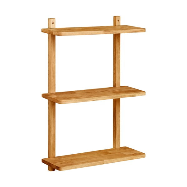 Mensola di colore naturale in rovere massiccio con ripiani multipli 20 cm Townsville – House Nordic-image-2