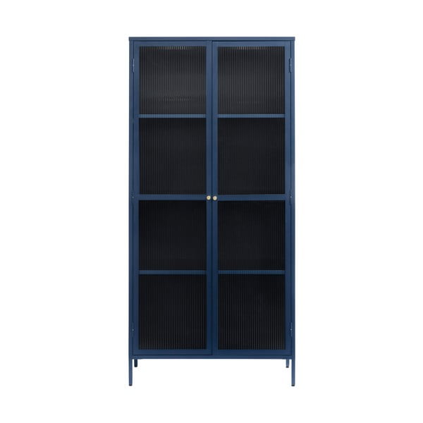 Vetrina in metallo blu scuro 90x190 cm Bronco - Unique Furniture