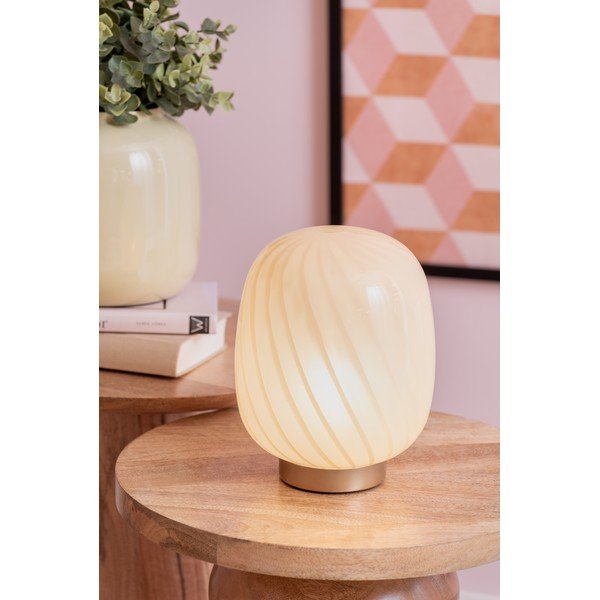 Lampada da tavolo giallo chiaro con paralume in vetro (altezza totale 20 cm) Summer Globe – Leitmotiv-image-1