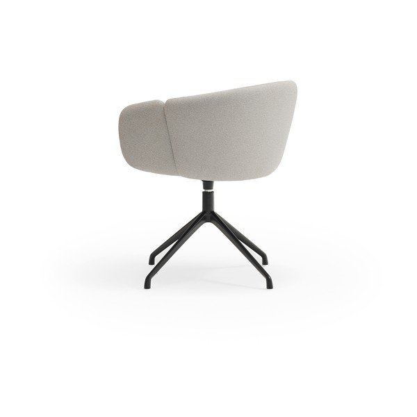 Sedia da pranzo grigio chiaro in imbottito con braccioli Add – Teulat-image-3