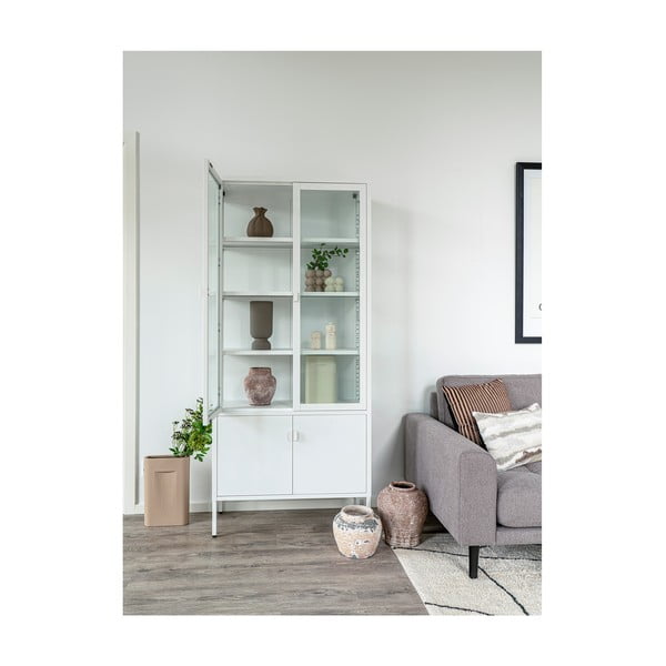 Vetrina metallica bianca 80x180 cm Brisbane - House Nordic-image-4