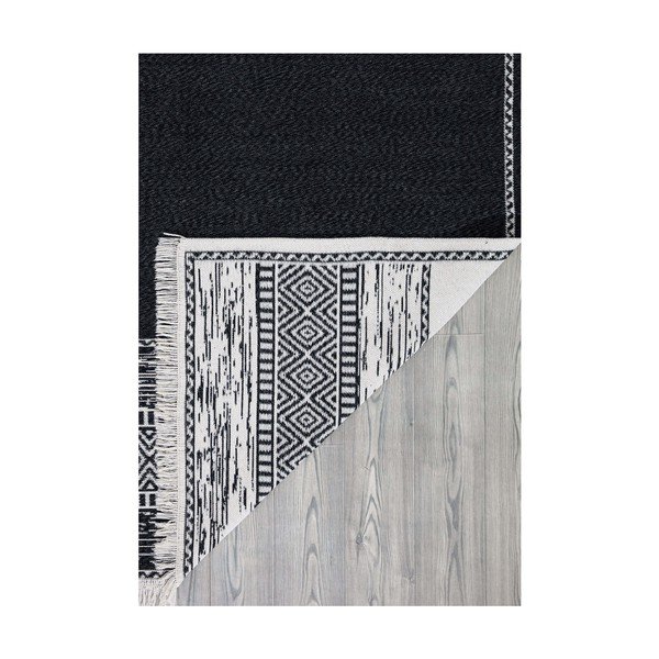 Tappeto in cotone bianco e nero , 120 x 180 cm Duo - Oyo home-image-4