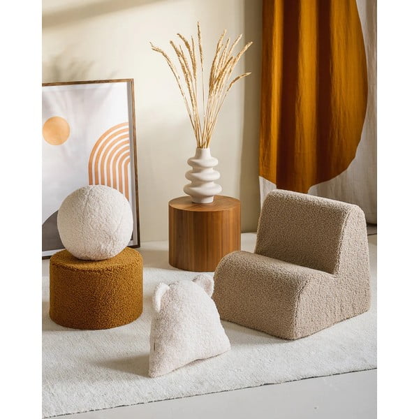 Cuscino per divano da bambini color crema con rivestimento in bouclé Bear – Wigiwama-image-4