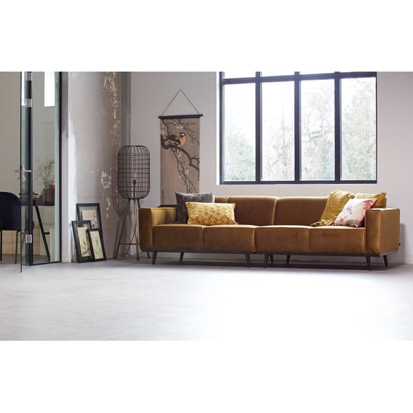 Divano giallo con rivestimento in velluto 280 cm Statement – WOOOD-image-4