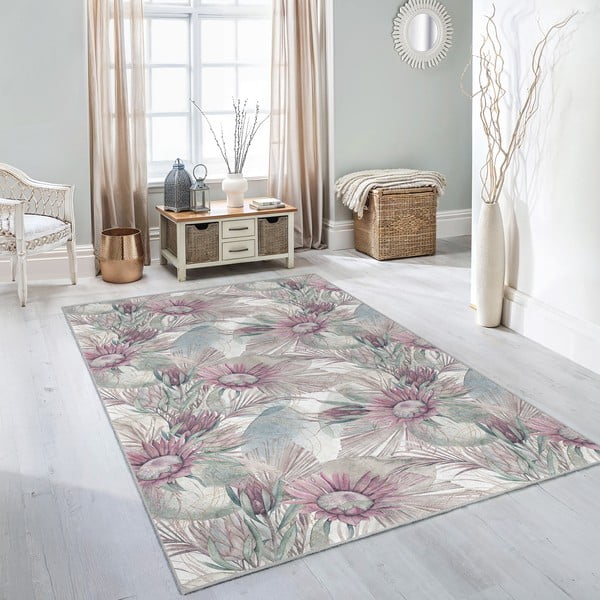 Tappeto viola/grigio lavabile 160x230 cm Dusty Flowers – Mila Home-image-2