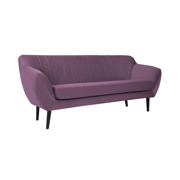 Divano a due posti Toscane viola, gambe nere - Mazzini Sofas-image-2