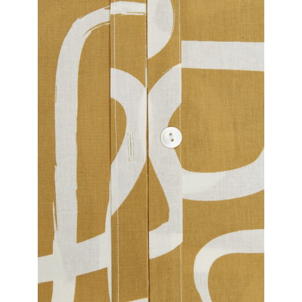 Biancheria da letto singola gialla e bianca in percalle di cotone , 135 x 200 cm Malu - Westwing Collection-image-4