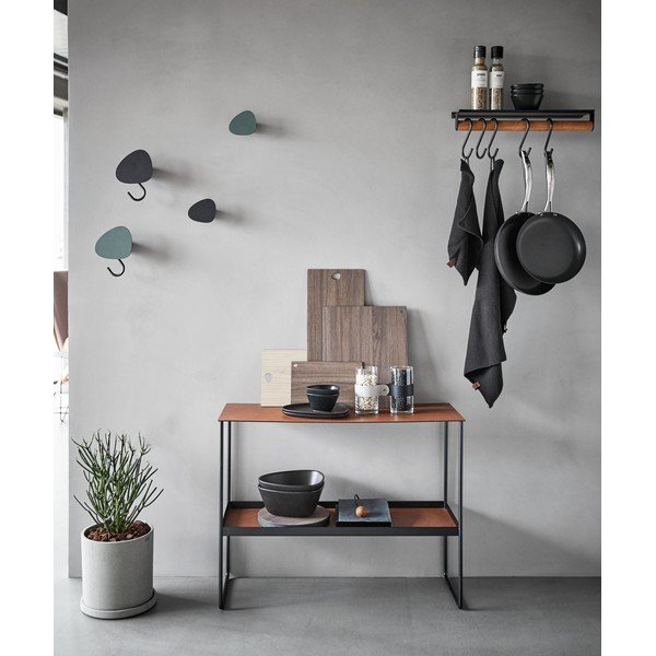 Tavolo consolle marrone cognac in metallo 29x78 cm Bull – LIND DNA-image-1