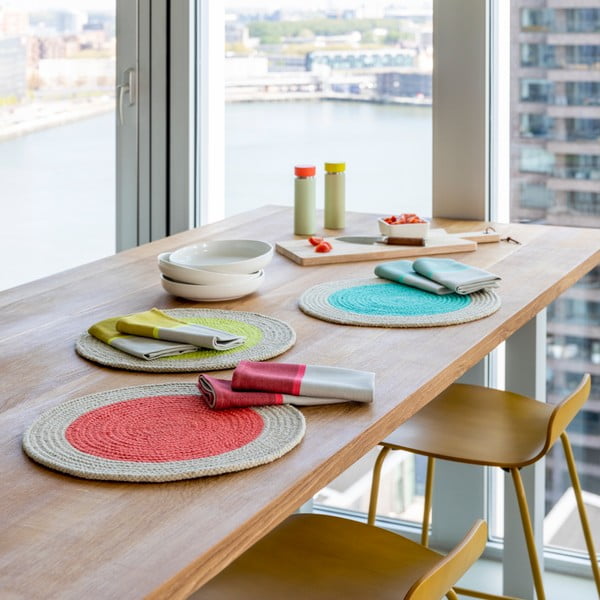 Tovaglietta in stoffa 2 pz ø 38 cm Mint - Remember-image-2