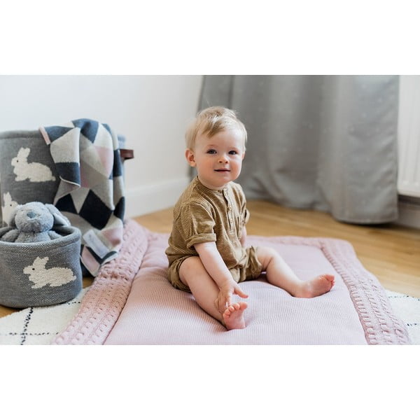 Tappeto da gioco in cotone rosa, 70 x 90 cm - Kindsgut-image-1