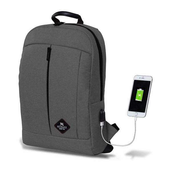 Zaino grigio con porta USB My Valice GALAXY Smart Bag - Myvalice