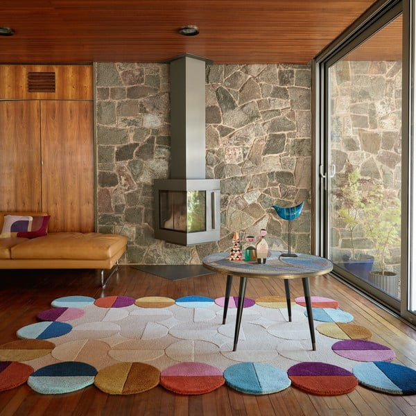 Tappeto beige in lana tessuto a mano 160x230 cm Mia Textured Scallop – Flair Rugs-image-1