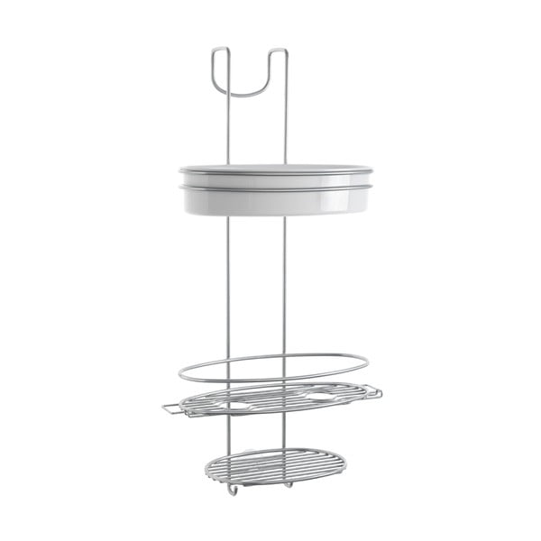 Mensola doccia sospesa a tre livelli con bacinella Buttler, altezza 58 cm - Metaltex