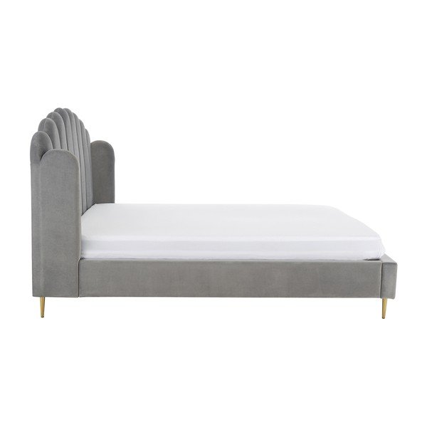 Letto imbottito grigio , 160 x 200 cm Glamour - Westwing Collection-image-3