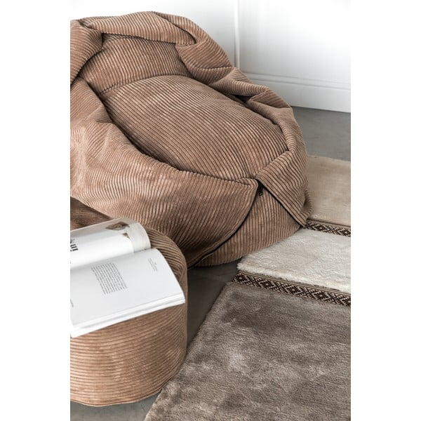 Pouf a sacco per bambini color senape con rivestimento in velluto a coste Cocoon 100 – SLOWDOWN-image-1