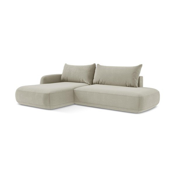 Divano angolare beige allungabile (con penisola a sinistra/con chaise lounge) Hale – Makamii-image-1