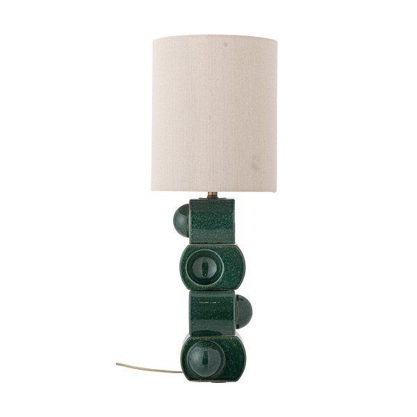 Lampada da tavolo verde/color crema in ceramica con paralume in tessuto (altezza totale 68 cm) Brady – Bloomingville-image-4