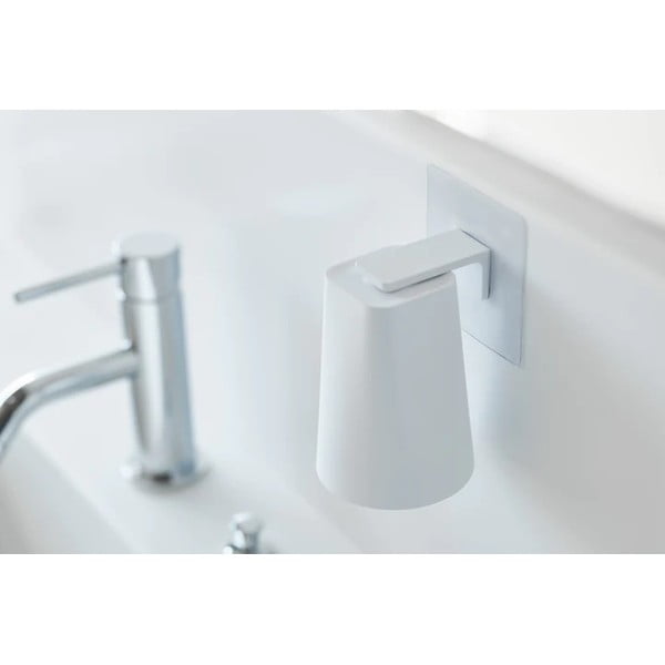 Porta dispenser per sapone bianco autoportante in plastica con tazza Film Hook - YAMAZAKI-image-3