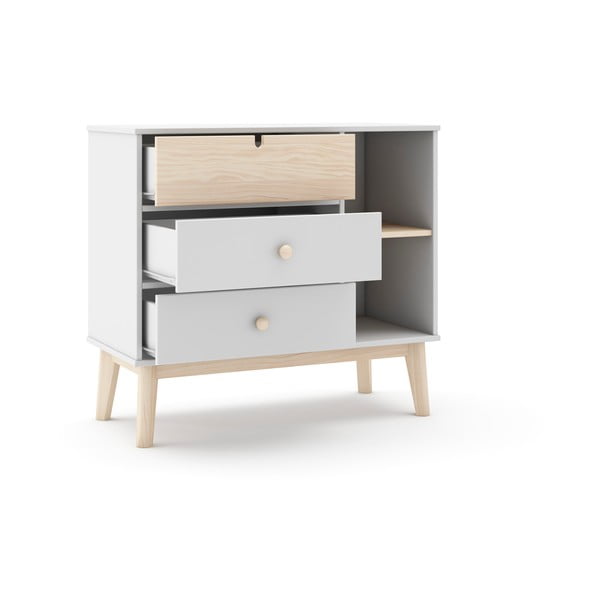 Cassettiera bassa bianca da bambini 90x40 cm Estefania – Marckeric-image-2