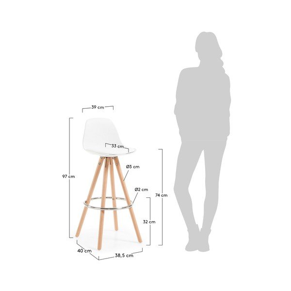 Set di 2 sgabelli da bar bianchi Stag - La Forma-image-1