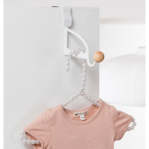 Bílý věšák na dveře Compactor Elegance