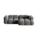 Divano angolare grigio (con penisola a destra/con chaise lounge) con rivestimento in velluto Loretto – Cosmopolitan Design