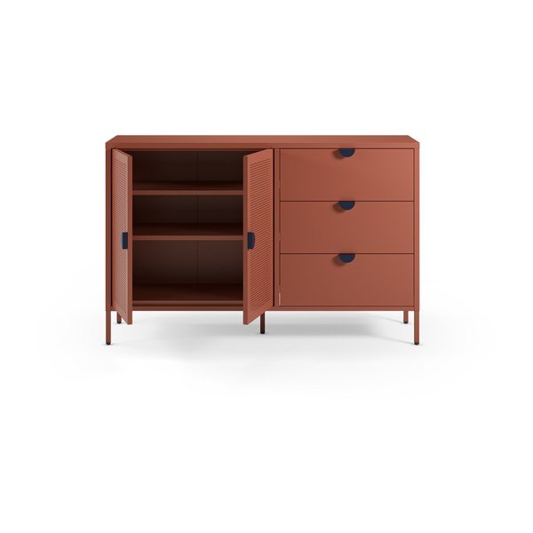Credenza color terracotta in metallo 140x90x40 cm Sayla – Marckeric-image-1