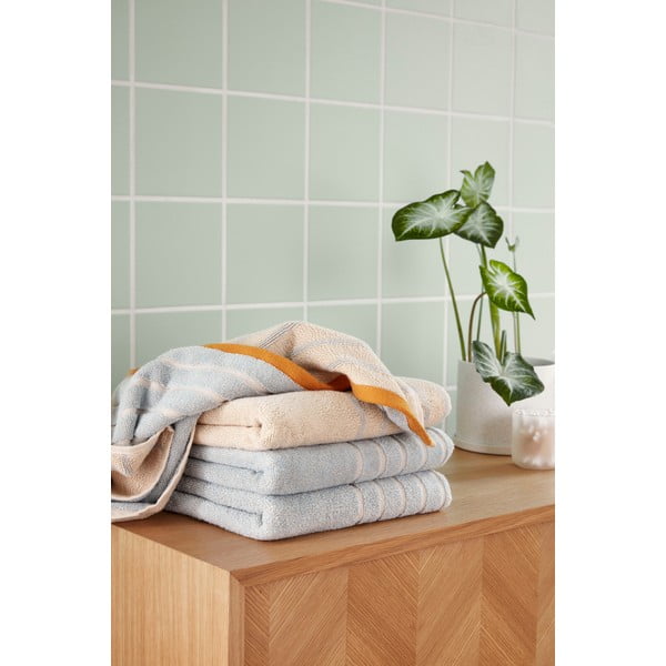 Asciugamano in cotone blu e arancione Dora, 50 x 100 cm - Hübsch-image-2