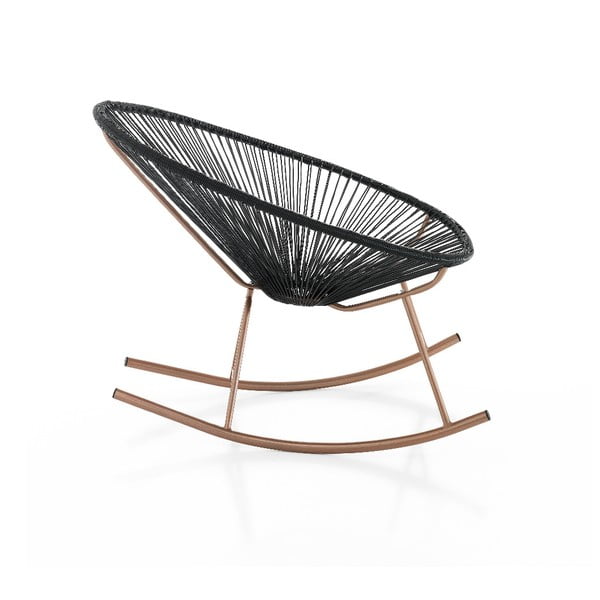 Sedia a dondolo nera adatta all'esterno Numana - Tomasucci-image-1