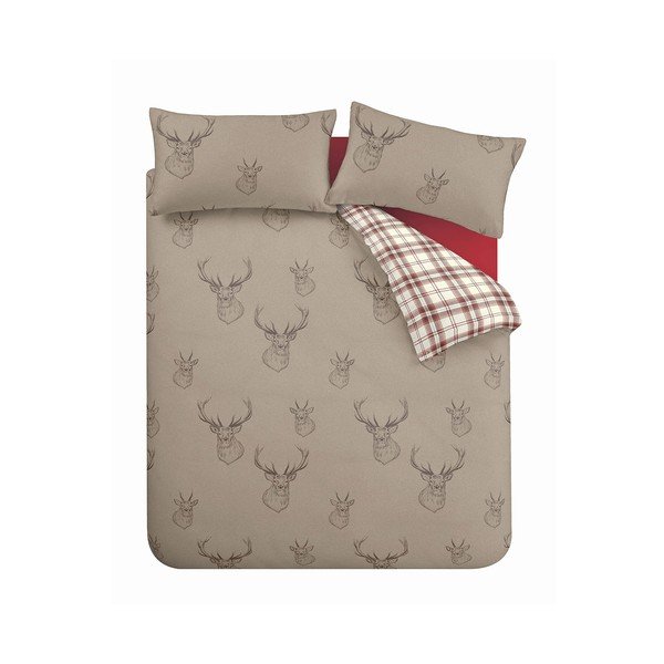 Biancheria da letto beige , 135 x 200 cm Stag - Catherine Lansfield-image-2