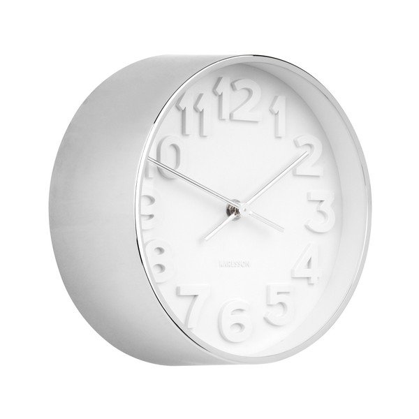 Nástěnné hodiny s detaily ve stříbrné barvě Karlsson Stout, ⌀ 22 cm-image-1
