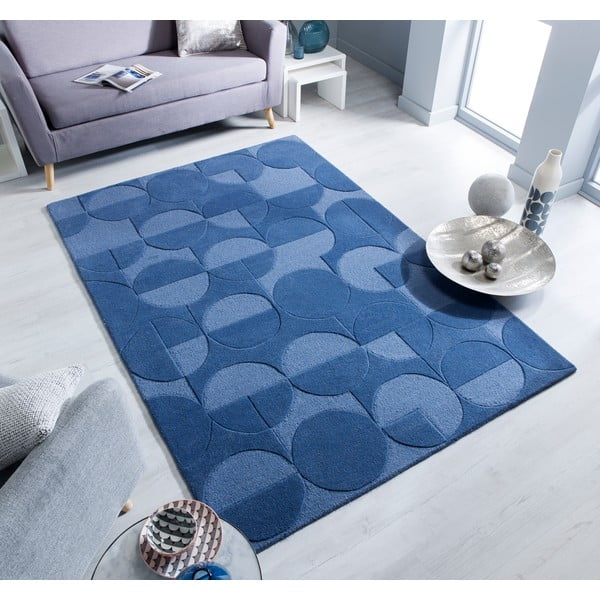 Tappeto in lana blu 120x170 cm Gigi - Flair Rugs-image-1