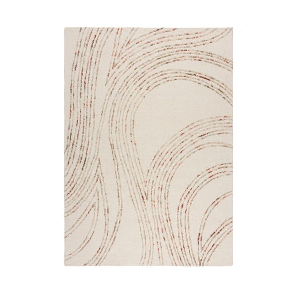 Tappeto in lana arancione e crema 120x170 cm Abstract Swirl - Flair Rugs
